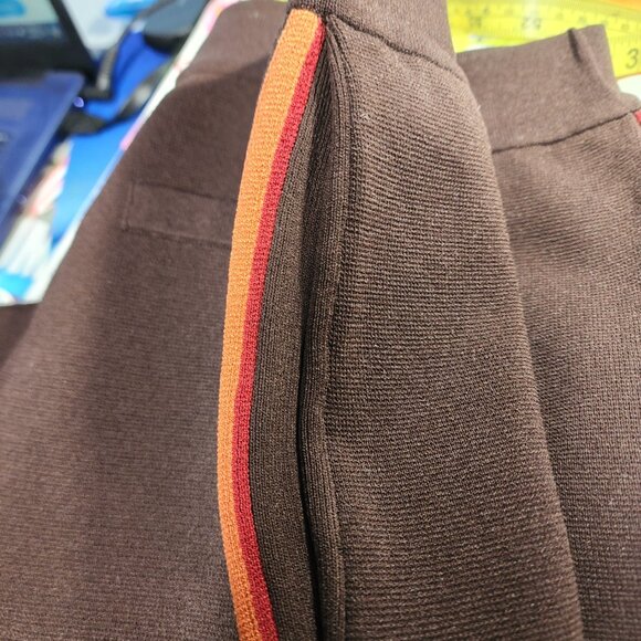 Zara Womens Brown Knit pullon pants Medium piping sides Fall transition - Picture 6 of 6